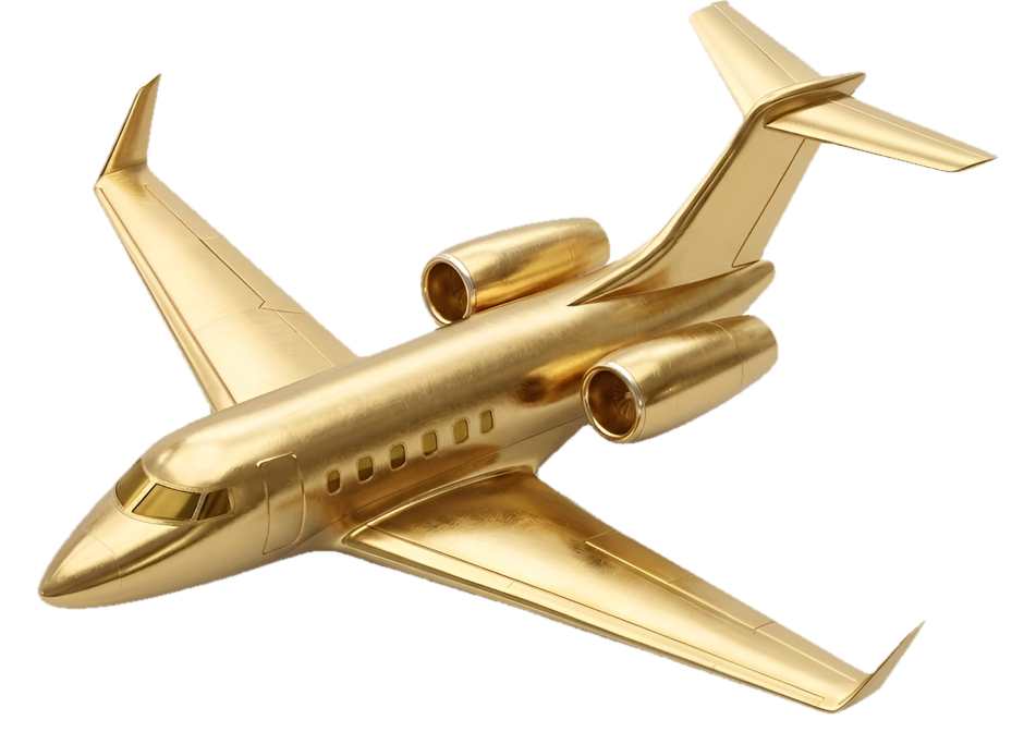 gold private jet