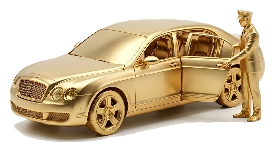 gold chauffeur car