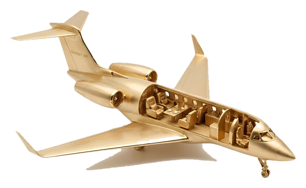 gold jet luxury interior